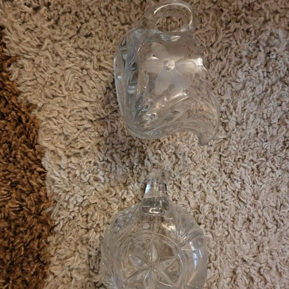 1950s Vintage Crystal Sugar And Cream Set - Picture 3 of 3